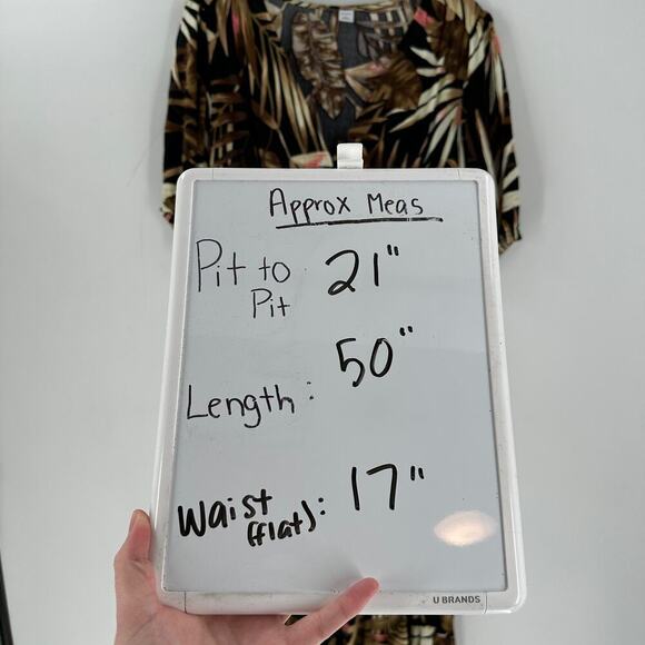 Old Navy Printed V-Neck Neutral Tropical Maxi Dress Brown Women's Size Medium - Picture 8 of 8